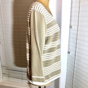 WORLD REPUBLIC cotton top sweater cream XL long sl